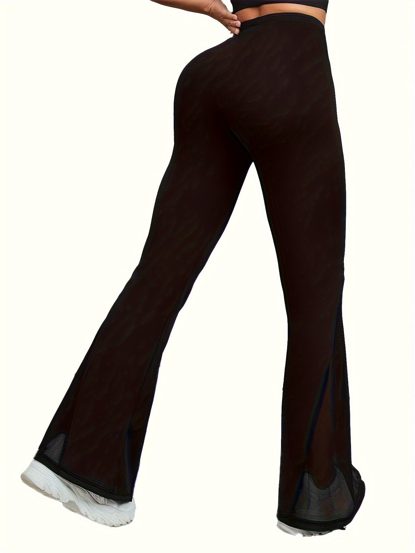 Mesh Stitching Yoga Flare Pants Fitness Butt Lifting Bootcut