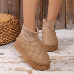 Waterproof Faux Leather Winter Boots Non Slip Snow Boots