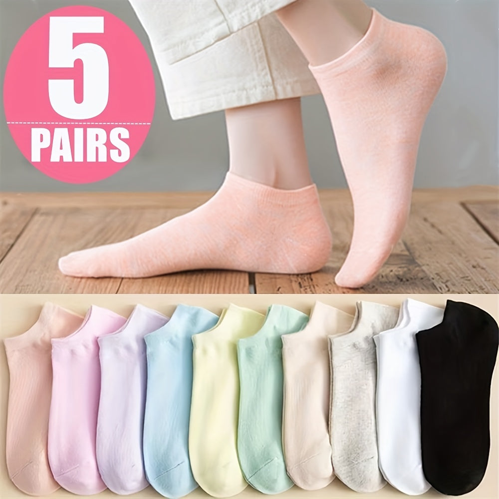 5 Pairs Comfy Low Cut Ankle Socks Women's Stockings