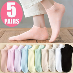 5 Pairs Comfy Low Cut Ankle Socks Women's Stockings