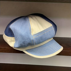 Denim Patchwork Newsboy Hat Classic 8 Panels Cap Unisex Octagonal Cap