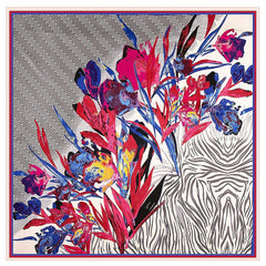 Flower & Chevron Bandana Silk Tube Top Scarf Wrap