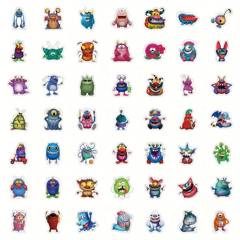50pcs Monster Collection Cartoon Stickers Waterproof Vinyl Stickers