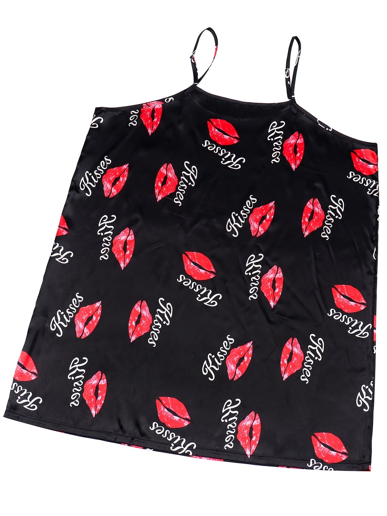 Lip Print Satin Cami PJ Top