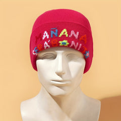 Multicolor Letter Print Knitted Hat