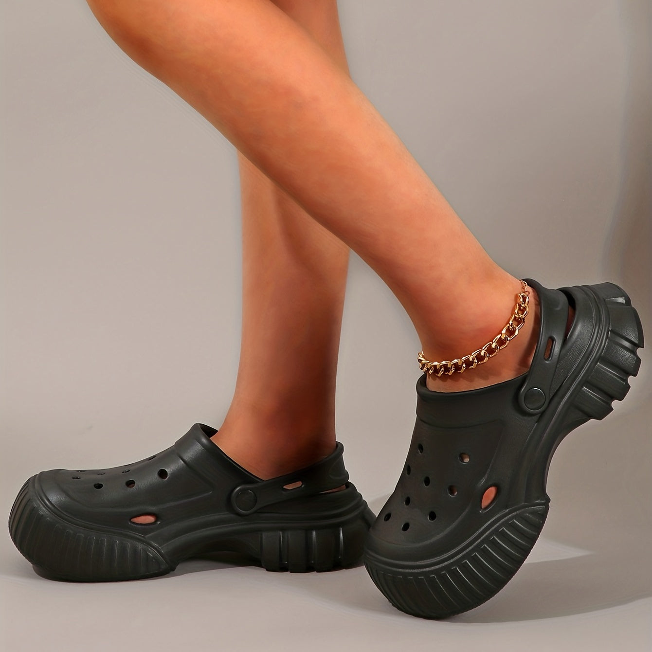 Women's Flatform Slides Square Toe Shoes Summer & Casual