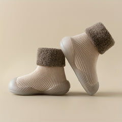 Baby Boys Slip On Sock Shoes Non Slip Warm Fleece Walking Shoes