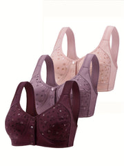 3pcs Wireless Bras Full Coverage Bra Women's Lingerie
