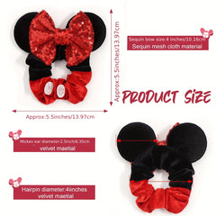 Sequin Mouse Ears Scrunchies Hair Tie Glitter Hair Accessories