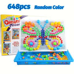 Colorful Mushroom Nail Puzzle Toy DIY Assembly Kit