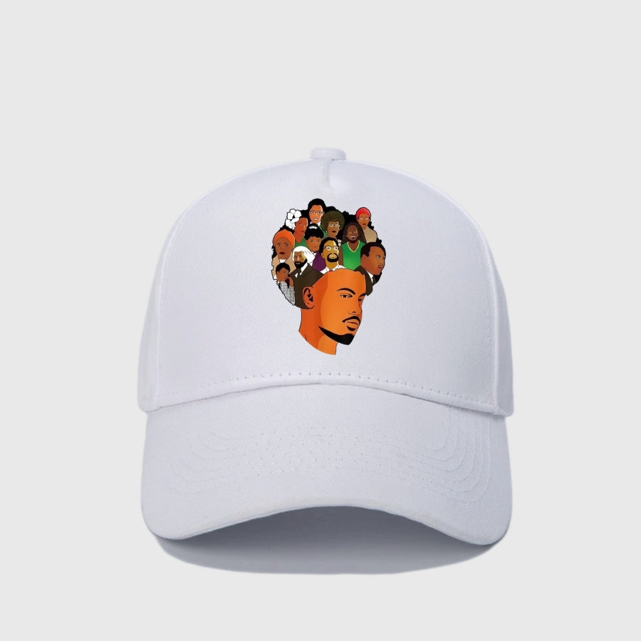 Casual Retro Printed Sun Hat Cotton Adjustable Peaked Cap