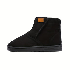 Thermal Fur Lined Snow Boots Suede Mid Calf Boots Round Toe Warm Winter Boots