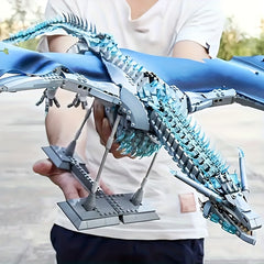1889pcs Silvery Frost Dragon Building Blocks Set for Display Decor