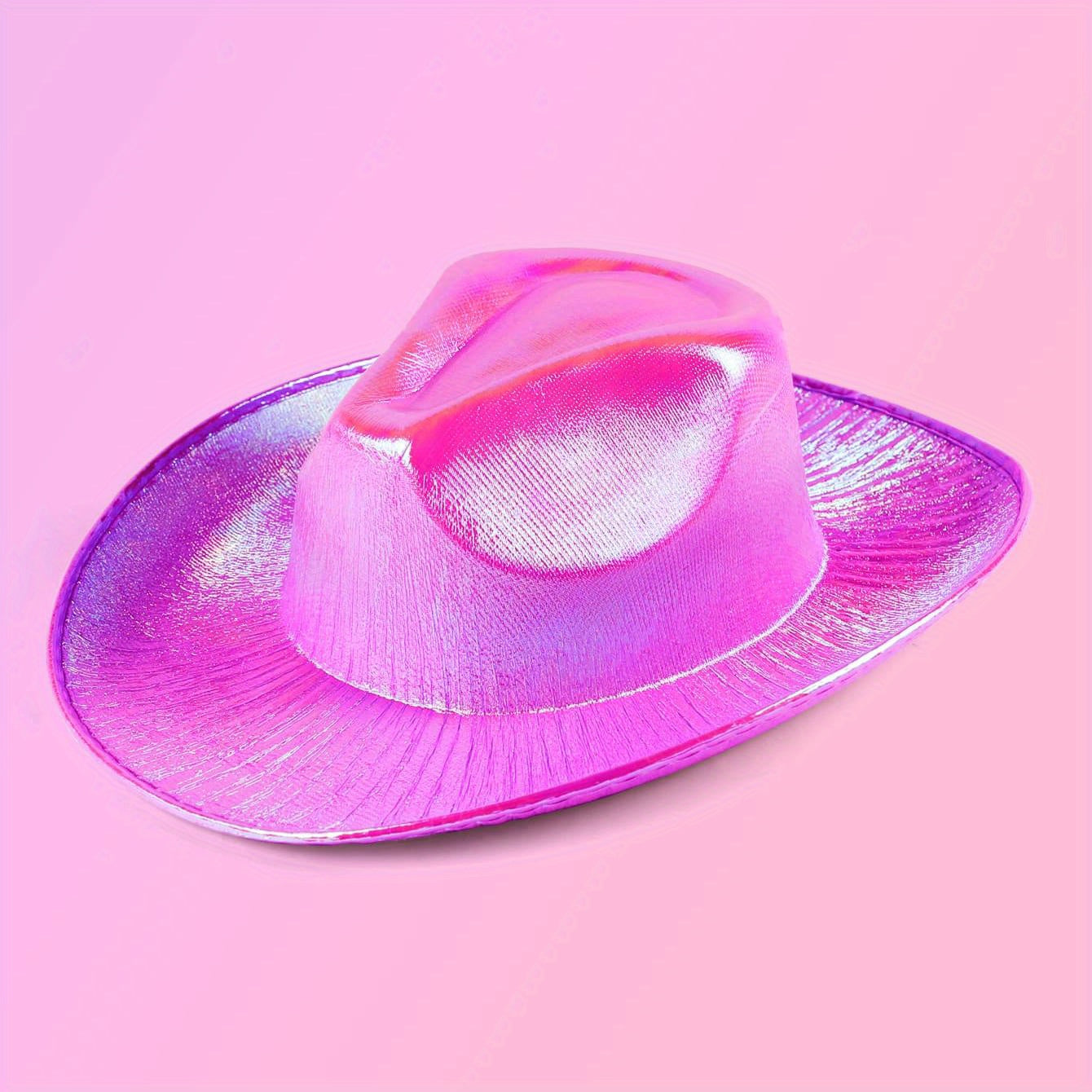 Y2K Laser Cowboy Hat Fluorescent Jazz Fedora Cap Vintage Hip Hop