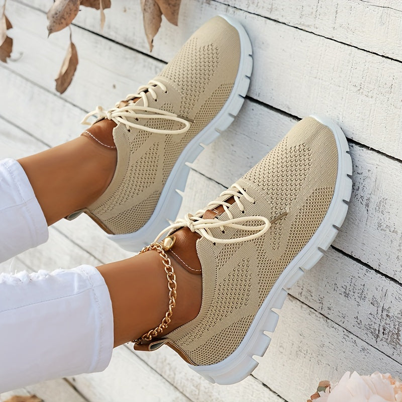 Soft Bottom Lightweight Mesh Sneakers Lace Up Running Shoes
