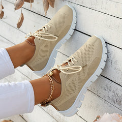 Soft Bottom Lightweight Mesh Sneakers Lace Up Running Shoes