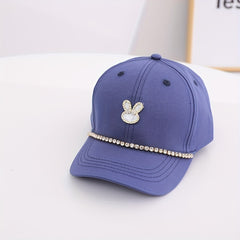 Kids Sunshade Casual Baseball Cap with Artificial Diamond