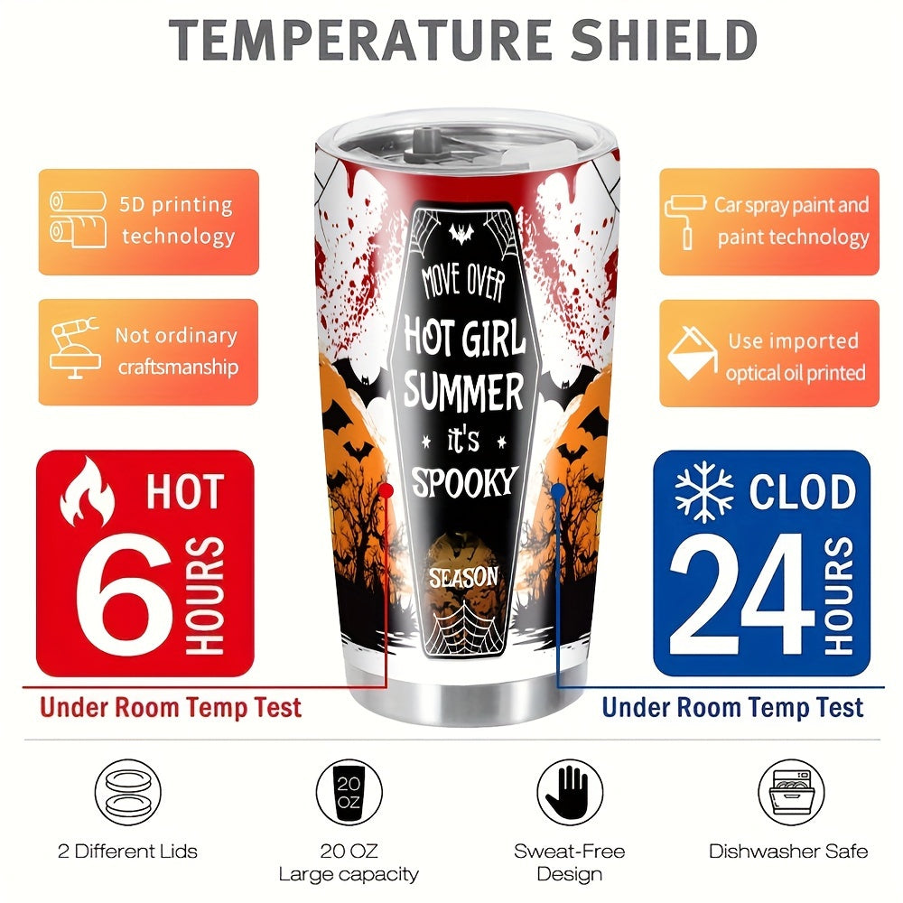 20oz Halloween Printed Double Walled Water Cup Stainless Steel Insulated Bottle