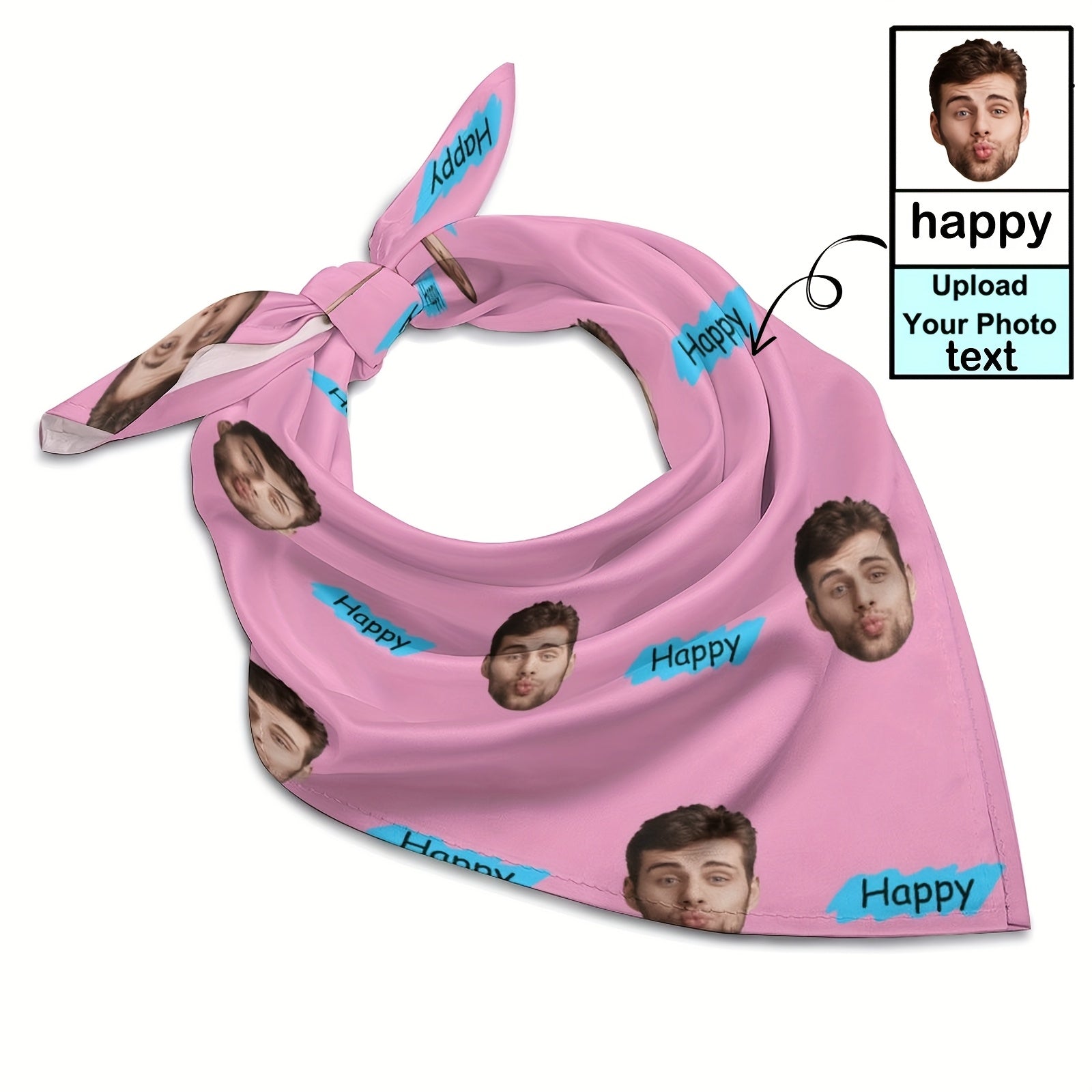 Personalized Photo Text Scarf Bandana