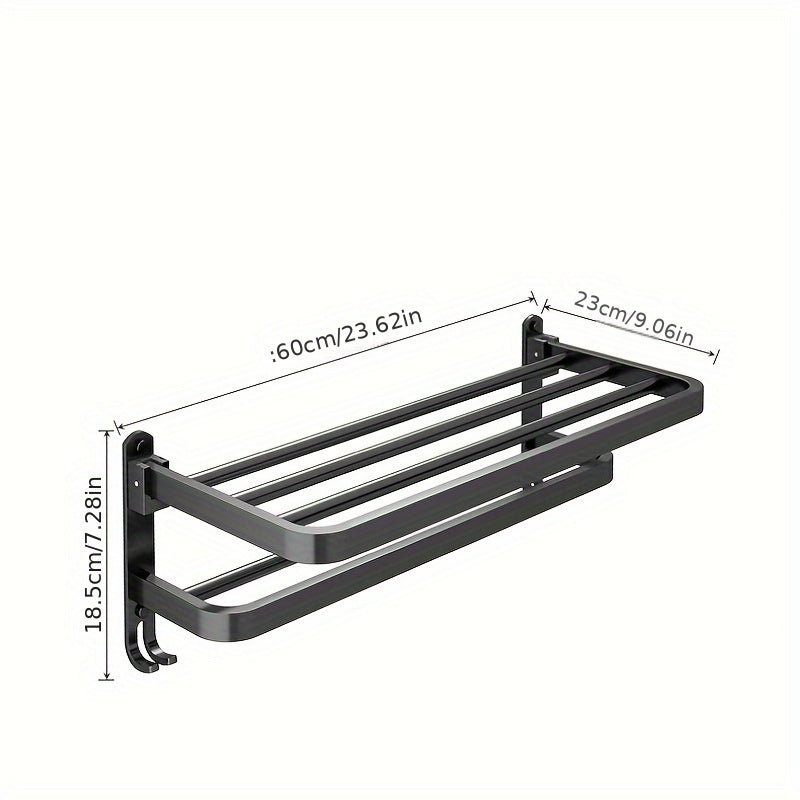Foldable Towel Rack Bathroom Shelf Wall Mounted Towel Rack Household Bathroom