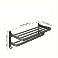 Foldable Towel Rack Bathroom Shelf Wall Mounted Towel Rack Household Bathroom