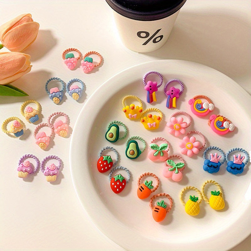 30pcs Rubber Animals Hair Tie Hair Accessories for Girls Children