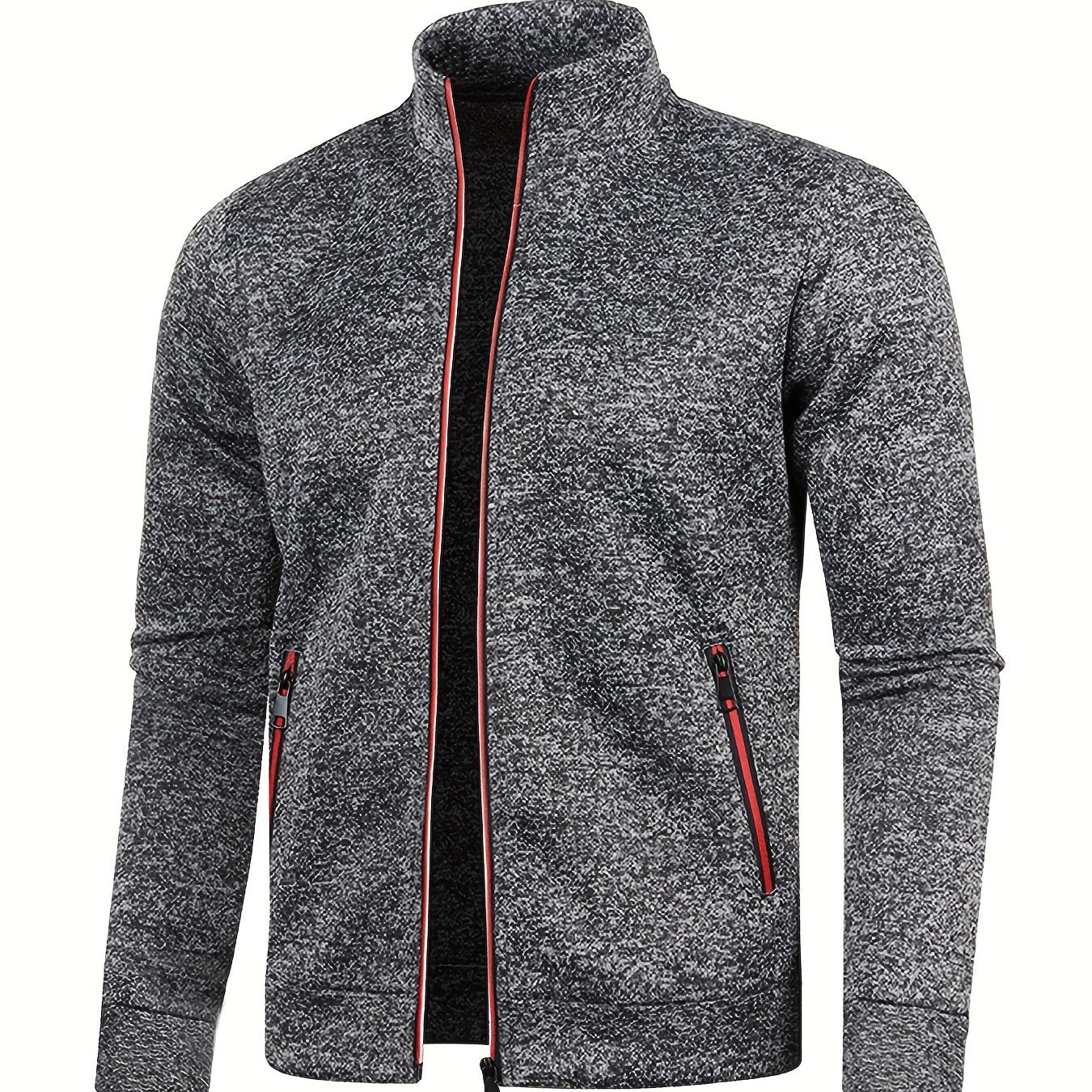 Men's Warm Fleece Jacket with Stand Collar