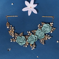 Rose Flower Hair Band For Wedding Brides