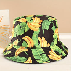 Fruit Graffiti Print Bucket Hat Sunshade Beach Vacation Basin Hat