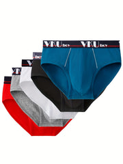 5pcs Boys Teen Casual Letter Graphic Print Briefs Underwear