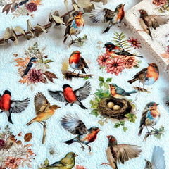 30pcs Cartoon Aesthetics Decals Watercolor Flower Bird DIY Sticker Pack