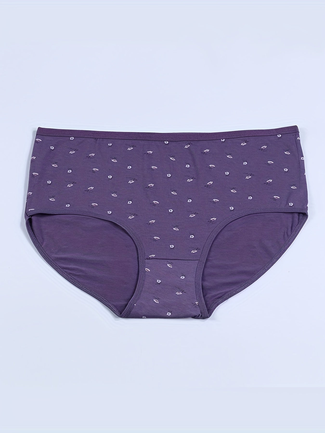 4 Pack Plus Size Floral Print Soft Briefs Set