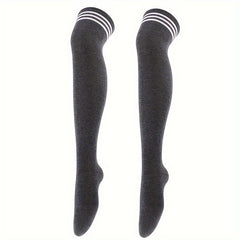 1pair Striped Over The Knee Long Socks Dance Socks
