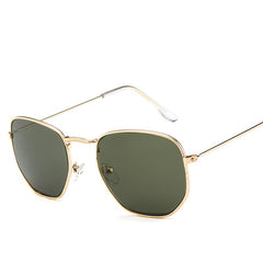 Vintage Metal Square Sunglasses for Women Men