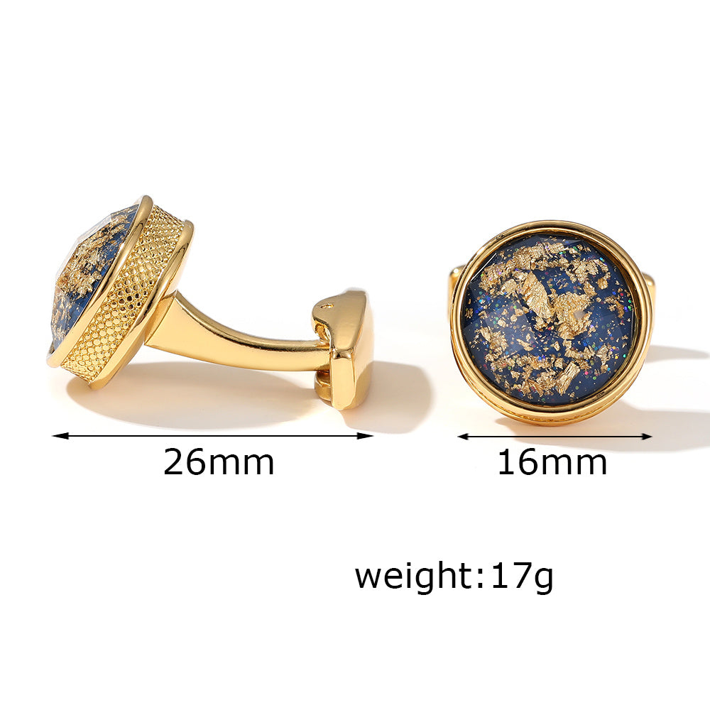 Round Golden Men's Cufflinks