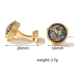 Round Golden Men's Cufflinks