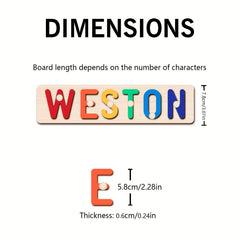 Custom Wooden Name Puzzle with Handle - Personalized English Alphabet