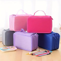 72-Slot Portable Pencil Bag Zipper Case for Coloring Pencils