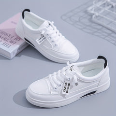 Women's Lace Up Flat Skate Shoes Low Top Sneakers