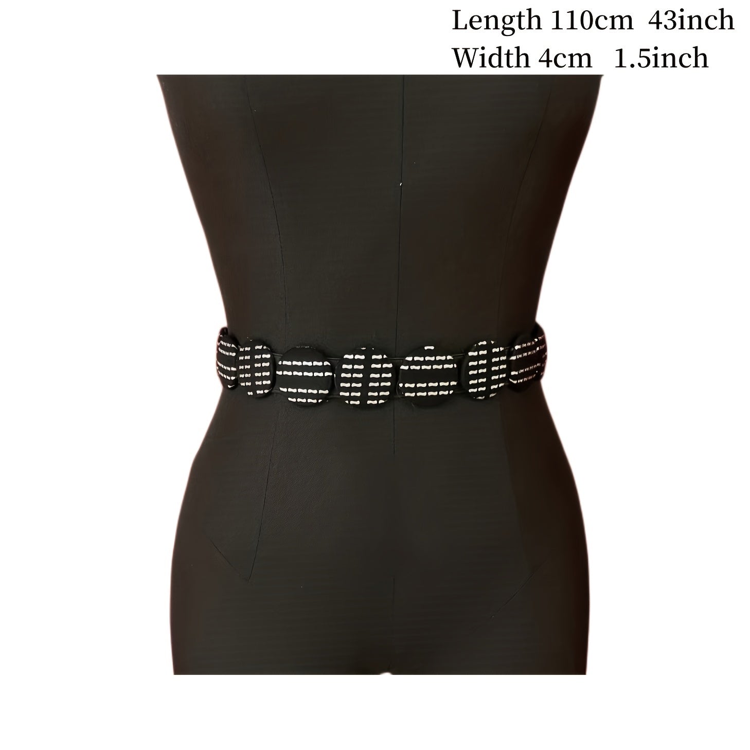 Vintage Hot Stamping Button Wide Waistband for Women