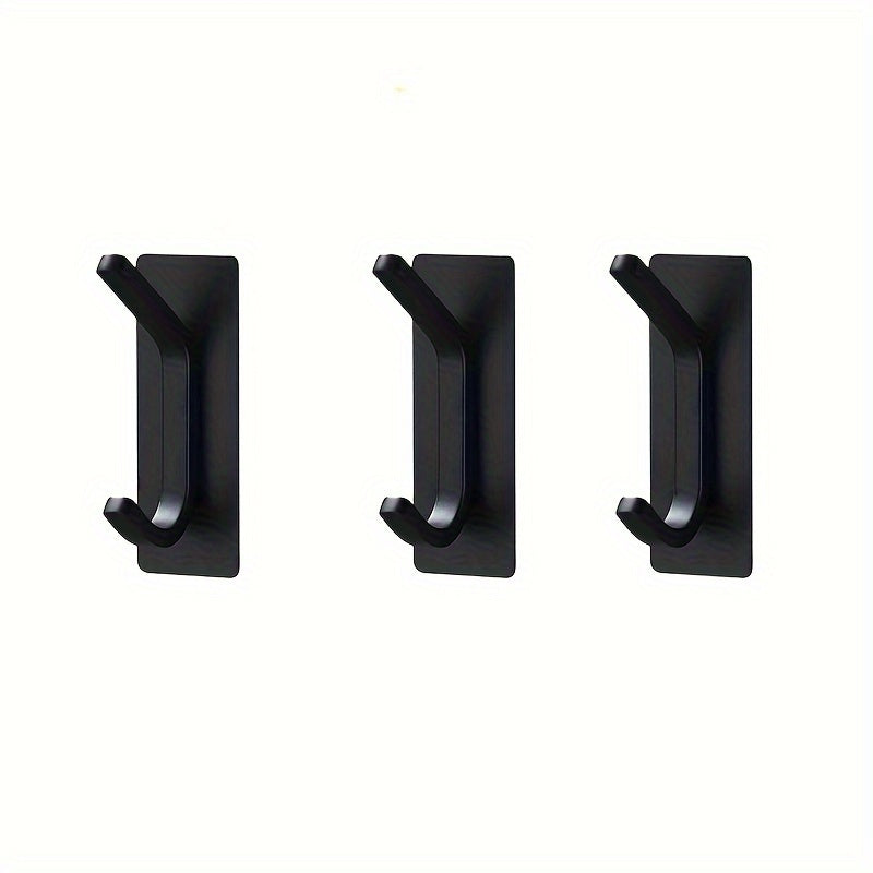 3pcs Adhesive Stainless Steel Hook Wall Mounted Towel Coat Hook