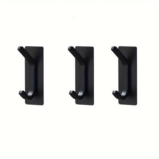 3pcs Adhesive Stainless Steel Hook Wall Mounted Towel Coat Hook
