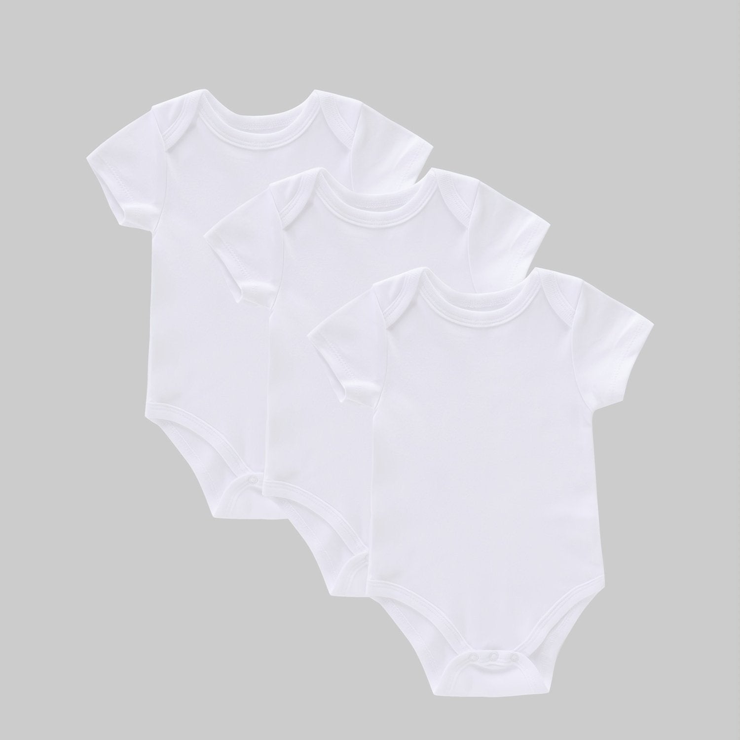 3pcs Newborn Short Sleeve Romper Cotton Bodysuit for Baby Boys Girls