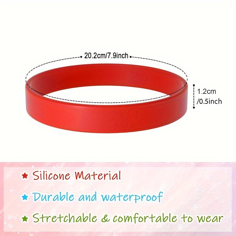 30pcs Silicone Bracelets Sports Rubber Wristband Party Decorations Favors