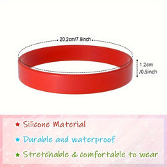 30pcs Silicone Bracelets Sports Rubber Wristband Party Decorations Favors
