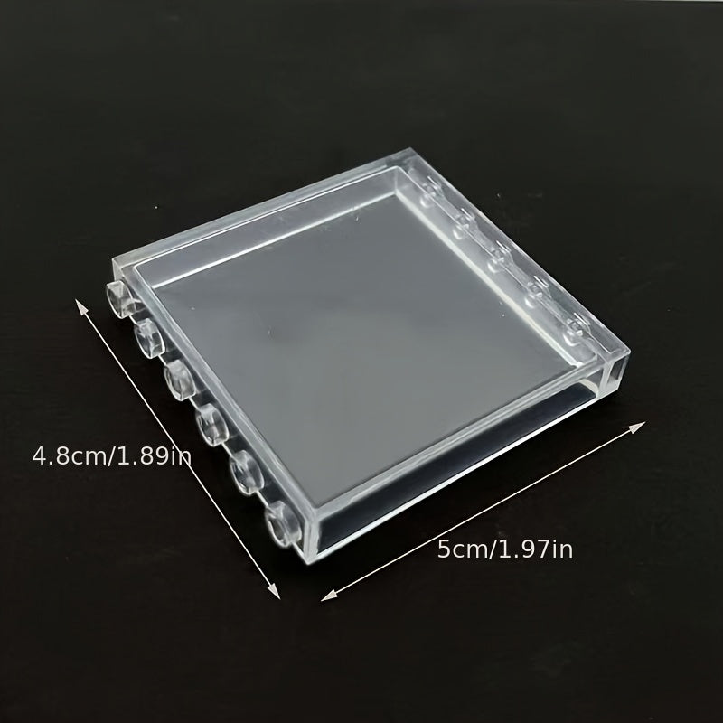 9pc Transparent Bricks Clear Panel City Building Blocks 1X6 Dot Decor Toys