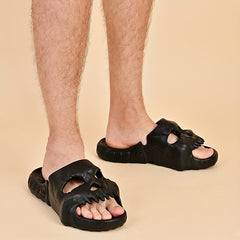 Men's Skull Head Slides Lightweight Non Slip Open Toe Quick Dry Slippers