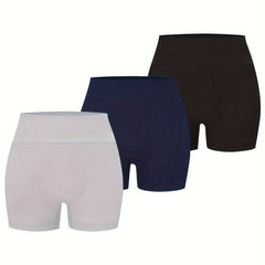3 Pack Plus Size Sports Shorts Set Women's Plus High Waisted Workout Shorts