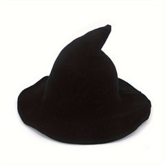 Adult Winter Witch Hat Fisherman Pointed Top Knitted Halloween Wizard Hat