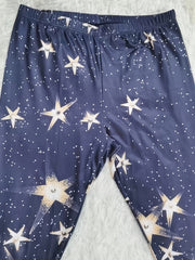 Glitter Star Print High Rise Leggings